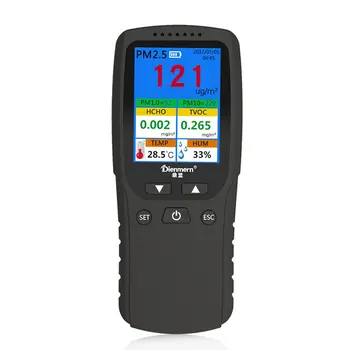 AQI Air Quality Analysis Tester PM1.0 PM2.5 PM10 HCHO TVOC Temperature Humidity Monitor Gas Detector Analyzer Measuring Tool
AQI Air Quality Analysis Tester PM1.0 PM2.5 PM10 HCHO TVOC Temperature Humidity Monitor Gas Detector Analyzer Measuring Tool