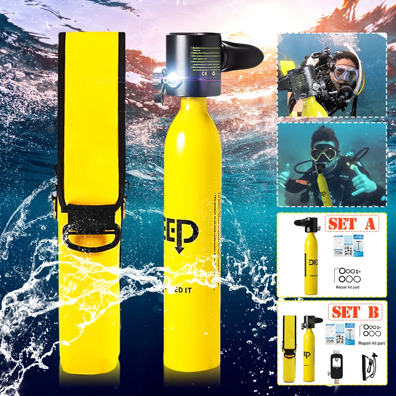 DIDEEP 0.5L Portable Mini Scuba Oxygen Cylinder Air Tank with Adapter Diving Equipment For Snorkeling Underwater Breathing Sport
DIDEEP 0.5L Portable Mini Scuba Oxygen Cylinder Air Tank with Adapter Diving Equipment For Snorkeling Underwater Breathing Sport