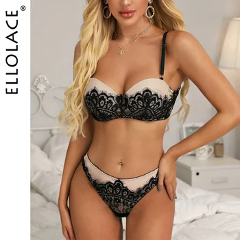 Ellolace Sexy Lace Underwear Set Women Lingerie Push up Bra Set Underwire Bra Party Set Half Cup Bra Lace Women's Underwear Set
Ellolace Sexy Lace Underwear Set Women Lingerie Push up Bra Set Underwire Bra Party Set Half Cup Bra Lace Women's Underwear Set
