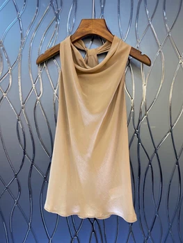 2020 Spring and Summer New Women's round Neck Back Cross Stitching Backless Decorative Sleeveless Solid Color Top 702
2020 Spring and Summer New Women's round Neck Back Cross Stitching Backless Decorative Sleeveless Solid Color Top 702