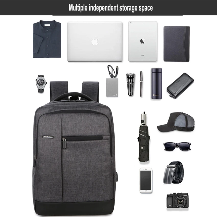 15 6 дюймов Для мужчин школьные рюкзаки для путешествия Мульти USB Зарядное