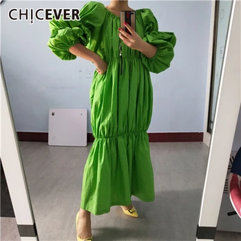 CHICEVER 2020 Ruched Loose Dress For Female Slash Neck Puff Long Sleeve Oversize Casual Maxi Dresses Women Fashion Clothes New
CHICEVER 2020 Ruched Loose Dress For Female Slash Neck Puff Long Sleeve Oversize Casual Maxi Dresses Women Fashion Clothes New
