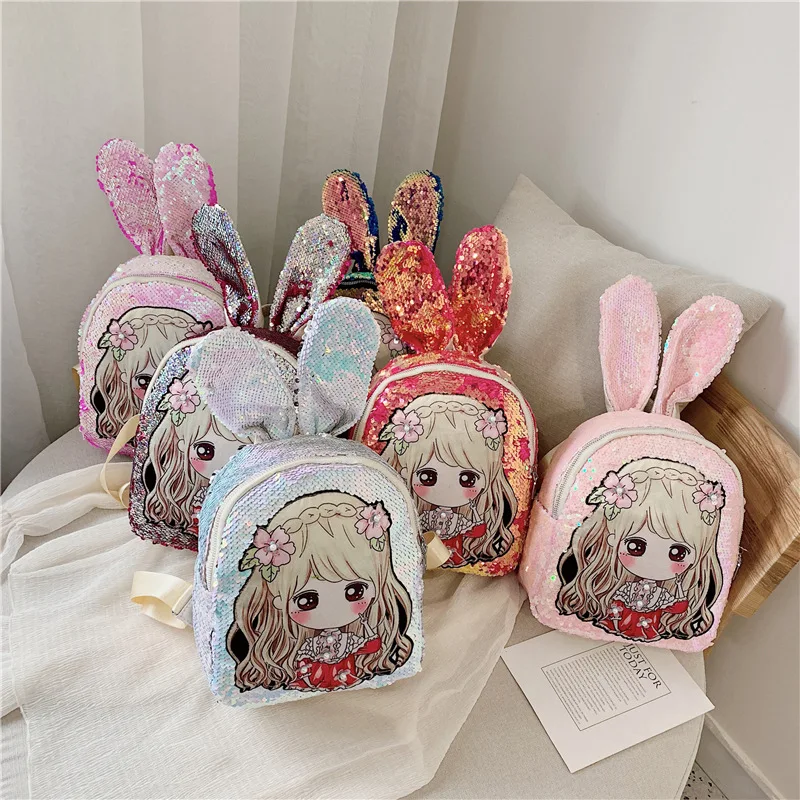 New Style Korean-style Children Backpack Sequin Rabbit Backpack Girls Cartoon Doll Kindergarten Princess Small Bookbag Fashion
New Style Korean-style Children Backpack Sequin Rabbit Backpack Girls Cartoon Doll Kindergarten Princess Small Bookbag Fashion