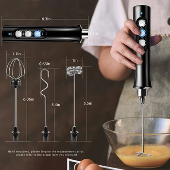 Milk Frother Handheld, USB Rechargeable 3 Speeds Mini Electric Milk Foam Maker Blender Mixer for Coffee, Cappuccino
Milk Frother Handheld, USB Rechargeable 3 Speeds Mini Electric Milk Foam Maker Blender Mixer for Coffee, Cappuccino