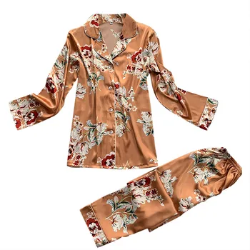 Women Pajama Autumn Women Ladies Sexy Satin Silk Pajamas Sets Long Sleeve Tops+Pants Sleepwear mujer Nightwear pyjama femme 8.20
Women Pajama Autumn Women Ladies Sexy Satin Silk Pajamas Sets Long Sleeve Tops+Pants Sleepwear mujer Nightwear pyjama femme 8.20