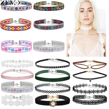ZEMO Vintage Gothic Velvet Choker Necklaces Set Muti-layer Hollow Lace Short Necklaces Feather Ethnic Chain Neck Jewelries Women
ZEMO Vintage Gothic Velvet Choker Necklaces Set Muti-layer Hollow Lace Short Necklaces Feather Ethnic Chain Neck Jewelries Women