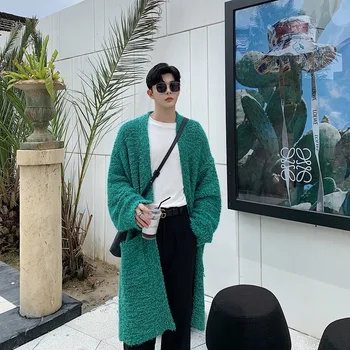 2019 Winter Men's Knitting Fashionable Loose Coats Long Cardigan In Warm Cashmere Sweaters Casual Brand Green Woolen Pullover
2019 Winter Men's Knitting Fashionable Loose Coats Long Cardigan In Warm Cashmere Sweaters Casual Brand Green Woolen Pullover