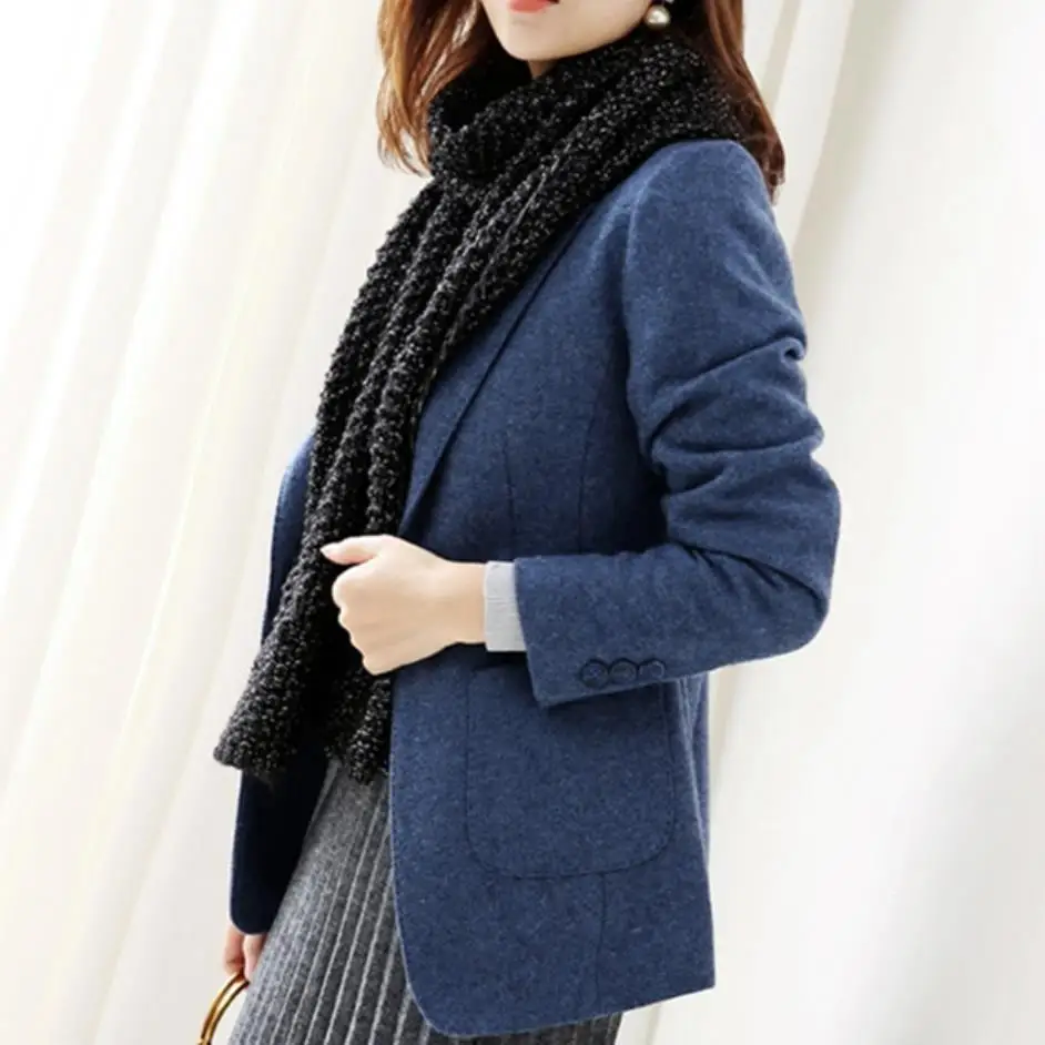 2019 autumn winter fashion blue woolen blazer women slim one button office lady suit jacket
2019 autumn winter fashion blue woolen blazer women slim one button office lady suit jacket