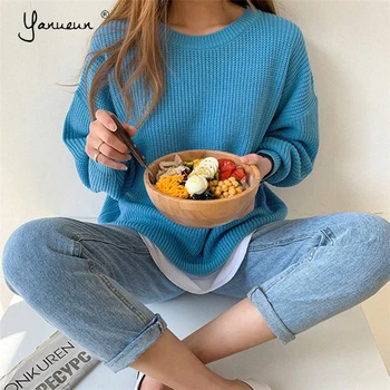 Yanueun New Autumn Winter Womens Sweaters and Pullovers Loose Casual Warm Minimalist Knitting Solid Candy Color Tops
Yanueun New Autumn Winter Womens Sweaters and Pullovers Loose Casual Warm Minimalist Knitting Solid Candy Color Tops