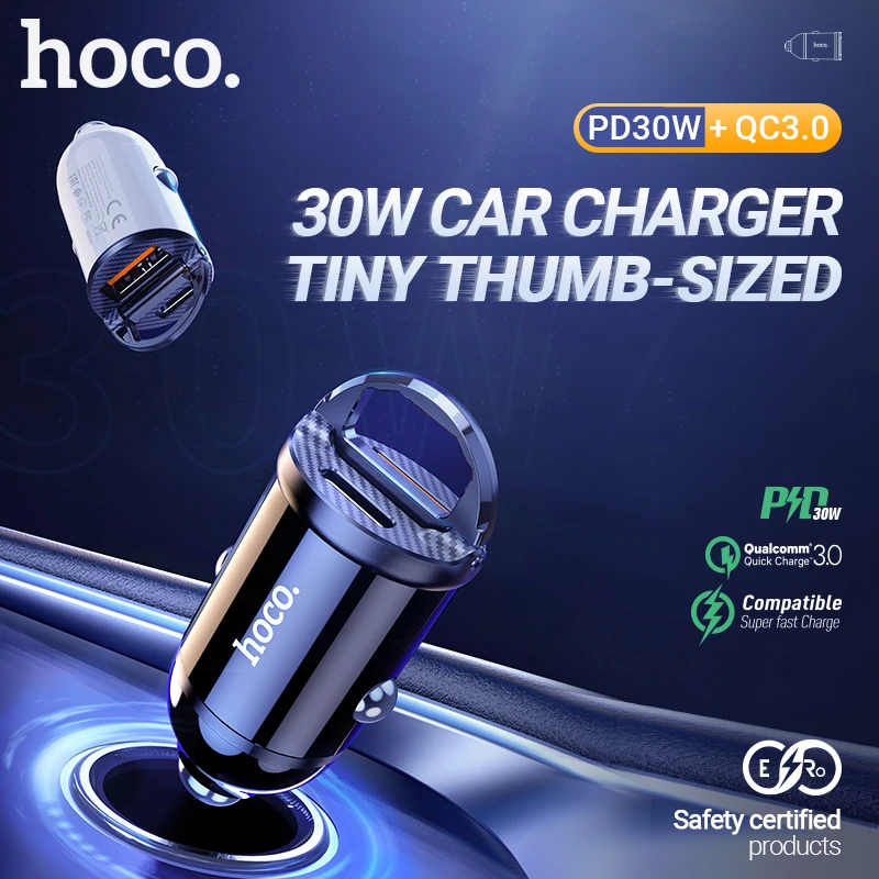 hoco 30W автомобильное зарядное устройство 30 Вт USB QC Type C PD30W PPS мощный зарядник два