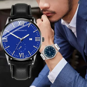 Simple Geometric Round Men Watches Hand Table Business Casual Single Calendar Belt Large Dial Military Quartz Men Watch #1
Simple Geometric Round Men Watches Hand Table Business Casual Single Calendar Belt Large Dial Military Quartz Men Watch #1