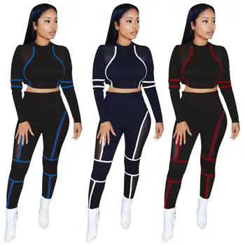Women Two Pieces Set O-neck Crop Top + Long Pants Color Patchwork Sportwear Autumn Cloth For Women
Women Two Pieces Set O-neck Crop Top + Long Pants Color Patchwork Sportwear Autumn Cloth For Women