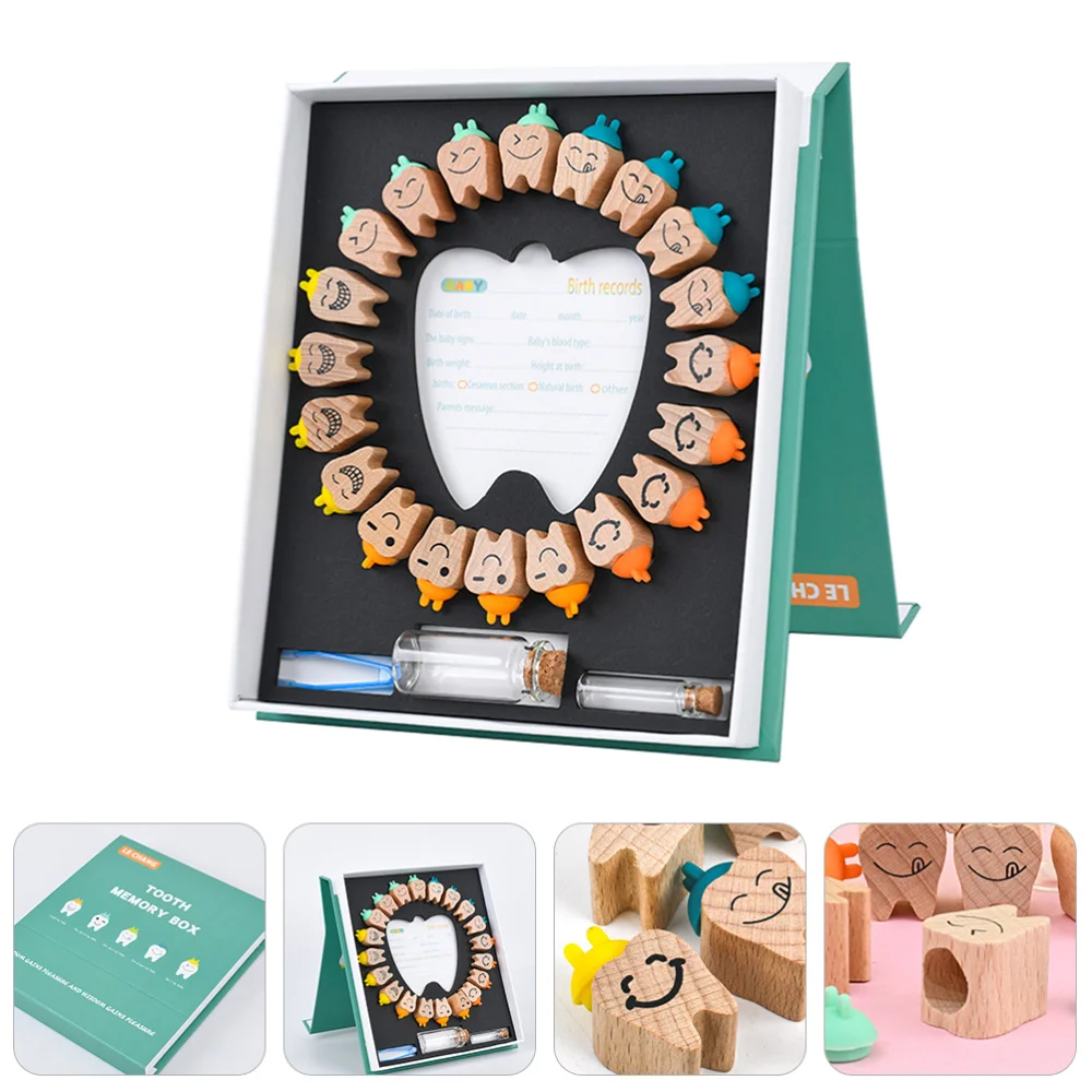 1 Set Wooden Baby Deciduous Tooth Box Preservation Case Gift | Мать и ребенок
