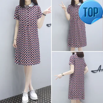 Women Spring Summer Dress 2020 Knit Cotton Casual Printing Rib ButtonTurn Down Collar Dress Short Sleeve Dresses Women
Women Spring Summer Dress 2020 Knit Cotton Casual Printing Rib ButtonTurn Down Collar Dress Short Sleeve Dresses Women
