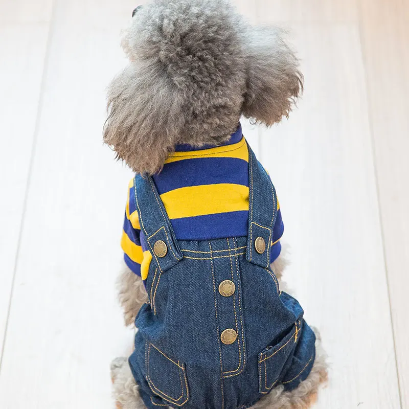 Teddy Spring and Autumn Thin Denim British Suspenders Clothes Summer Dog Clothes Suspenders Four-legged Clothes Traje Perro 2020
Teddy Spring and Autumn Thin Denim British Suspenders Clothes Summer Dog Clothes Suspenders Four-legged Clothes Traje Perro 2020