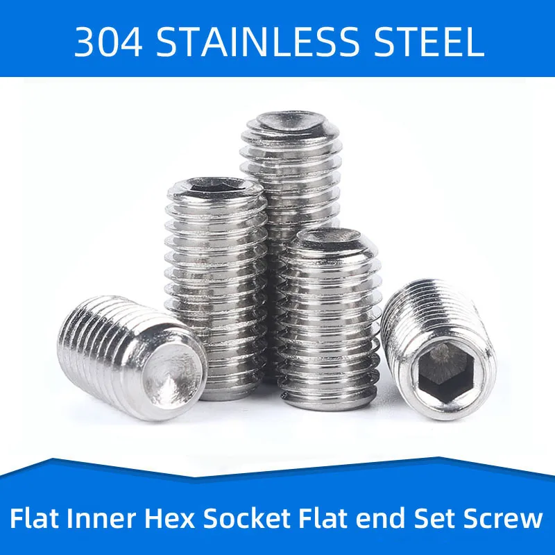 304 Stainless Steel Inner Hex Set Screws with Concave end Flat Top Hexagon Socket Tightening Screw M5 M6 M8 M10
304 Stainless Steel Inner Hex Set Screws with Concave end Flat Top Hexagon Socket Tightening Screw M5 M6 M8 M10
