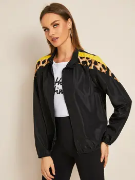 Ladies Black Leopard Print Zipper Jacket Women Long Sleeve Streetwear Tops 2019 New Fashion Autumn Casual Coats Jackets Outfits 
Ladies Black Leopard Print Zipper Jacket Women Long Sleeve Streetwear Tops 2019 New Fashion Autumn Casual Coats Jackets Outfits