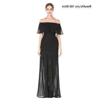Dress Summer Chiffon 2020 new women's elegant bandage dress one-line collar fishtail dress long banquet dress
Dress Summer Chiffon 2020 new women's elegant bandage dress one-line collar fishtail dress long banquet dress