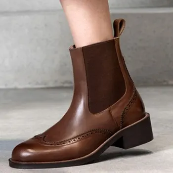 Platform Casual Vintage Brogue Shoes Winter Chelsea Boots Shoes Brand New Best Quality Retro Tide Genuine Leather Women Ankle
Platform Casual Vintage Brogue Shoes Winter Chelsea Boots Shoes Brand New Best Quality Retro Tide Genuine Leather Women Ankle
