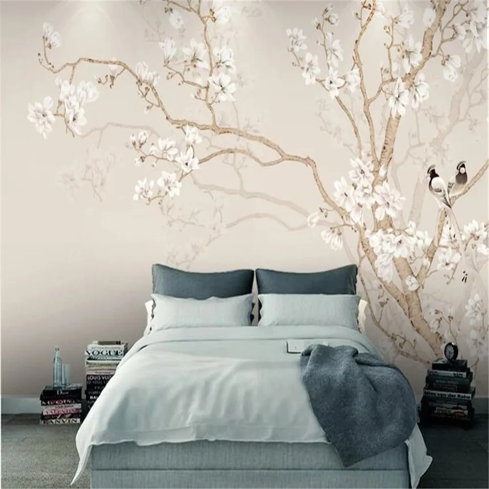 Mlofi plain magnolia Chinese style hand-painted flowers and birds background wall European pattern wallpaper mural
Mlofi plain magnolia Chinese style hand-painted flowers and birds background wall European pattern wallpaper mural