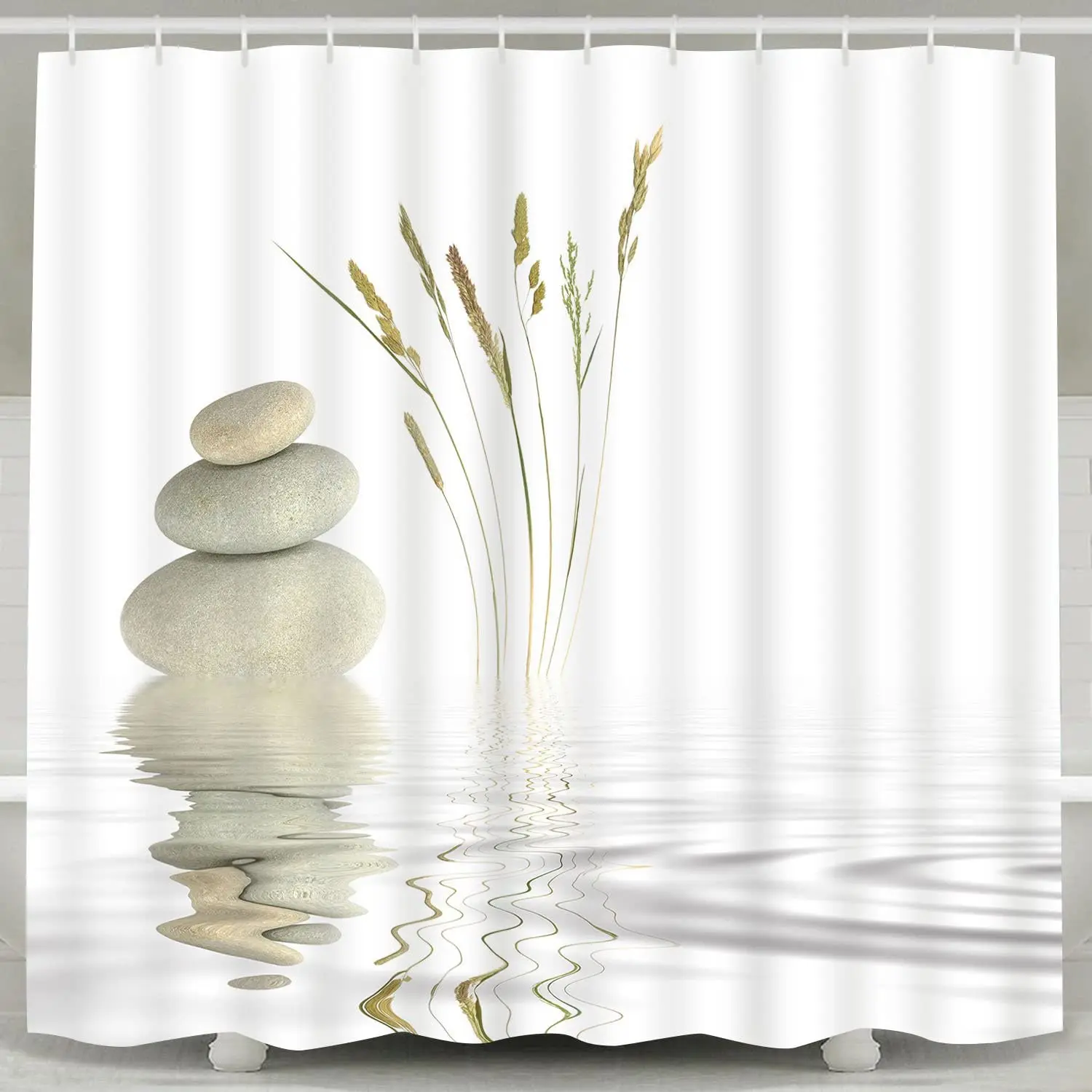 Meditation Design Waterproof Polyester Bathroom Zen Stone Weed Reflection Water Shower Curtain 12 Hooks
Meditation Design Waterproof Polyester Bathroom Zen Stone Weed Reflection Water Shower Curtain 12 Hooks