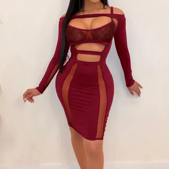 Sexy plus size dress Women party dresses sukienka Fashion Lady Elegant Nightclub Hollowing Out Long Sleeve Dress#45
Sexy plus size dress Women party dresses sukienka Fashion Lady Elegant Nightclub Hollowing Out Long Sleeve Dress#45