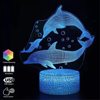 Remote Control 3D LED Night Light LED Table Desk Lamp Dolphin LED Night Light Color Change 3D LED Light For Kids Christmas Gift
Remote Control 3D LED Night Light LED Table Desk Lamp Dolphin LED Night Light Color Change 3D LED Light For Kids Christmas Gift