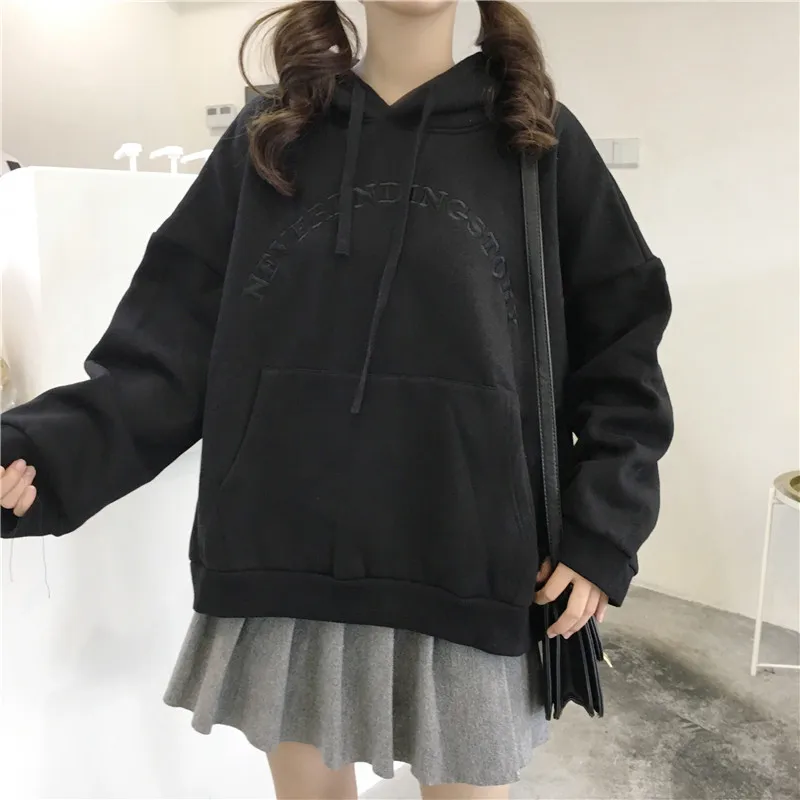 2019 Winter Women Hoody Sweatshirt Embroidery Harajuku Letter Lady Hoodie Plus Velvet Long Sleeve Loose Female Casual Pullover
2019 Winter Women Hoody Sweatshirt Embroidery Harajuku Letter Lady Hoodie Plus Velvet Long Sleeve Loose Female Casual Pullover