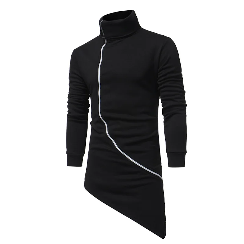 Autumn and Winter Men's Slim High Neck Solid Color Zipper Cardigan Diagonal Pull Irregular Hem Pullover Harajuku Men's Clothing
Autumn and Winter Men's Slim High Neck Solid Color Zipper Cardigan Diagonal Pull Irregular Hem Pullover Harajuku Men's Clothing