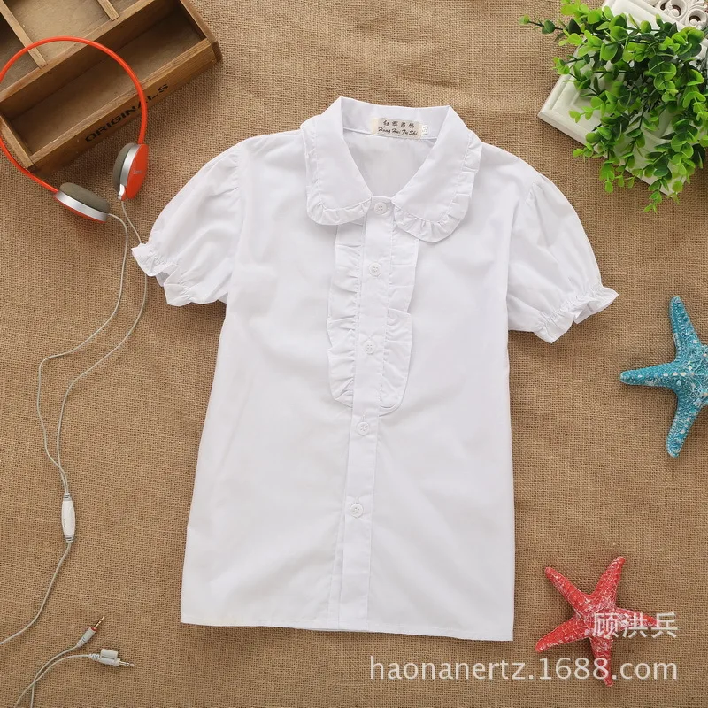 New Style GIRL'S Shirt 2019 Summer Solid Color Korean-style Peter Pan Collar Flounced Short Sleeve Child
New Style GIRL'S Shirt 2019 Summer Solid Color Korean-style Peter Pan Collar Flounced Short Sleeve Child