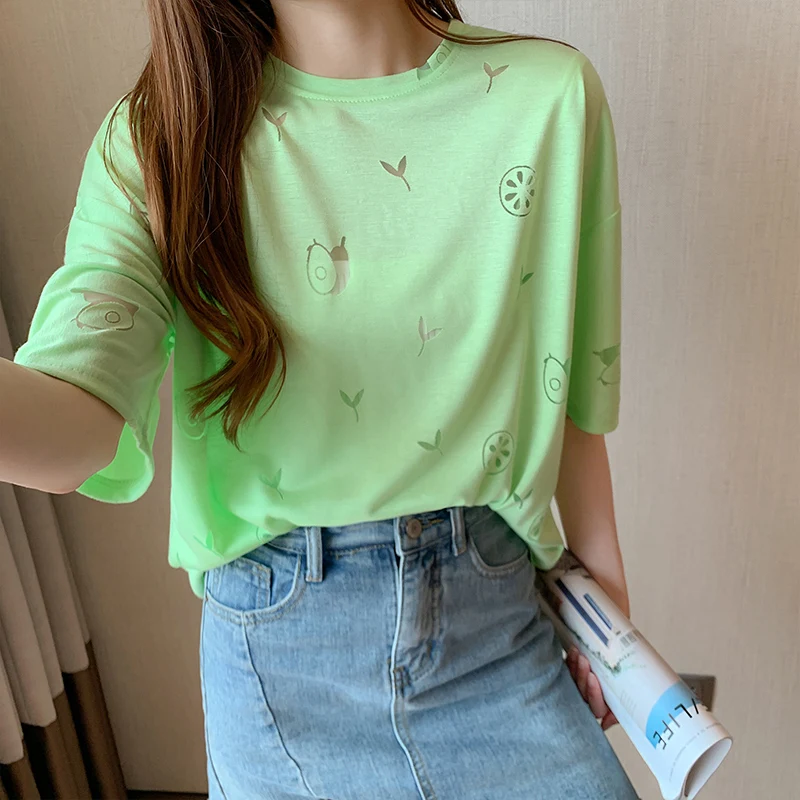 Summer Tshirt Womens Casual Print Shirts O-neck Short Sleeve Top Loose T-shirt 2XL Basic Clothing Cotton High Quality Tops 2020
Summer Tshirt Womens Casual Print Shirts O-neck Short Sleeve Top Loose T-shirt 2XL Basic Clothing Cotton High Quality Tops 2020