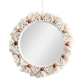 Fringed Mirror Frame Nordic Ins Hand-woven Macrame Dream Catcher Wall Hanging Girl Bedroom Decoration Round Walll Mirror Frame 
Fringed Mirror Frame Nordic Ins Hand-woven Macrame Dream Catcher Wall Hanging Girl Bedroom Decoration Round Walll Mirror Frame