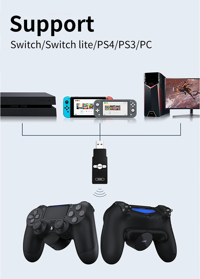 AOLION DK40 USB Wireless Bluetooth Adapter Receiver for Switch/Switch lite /PS4/PS3 and PC console
AOLION DK40 USB Wireless Bluetooth Adapter Receiver for Switch/Switch lite /PS4/PS3 and PC console
