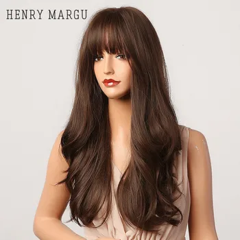 HENRY MARGU Long Wave Wigs With Bangs Chocolate Brown Synthetic Wigs For Women Heat Resistant Daily Natural Hair Wigs
HENRY MARGU Long Wave Wigs With Bangs Chocolate Brown Synthetic Wigs For Women Heat Resistant Daily Natural Hair Wigs