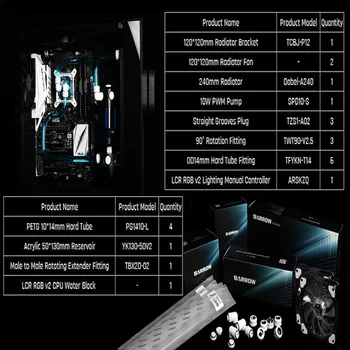 Barrow YR01, Hardtube CPU Water Cooling Kits, 240mm Radiator, CPU Block, 130mm Reservoir for CPU cooling AM3 / AM4 / 115X / 2011
Barrow YR01, Hardtube CPU Water Cooling Kits, 240mm Radiator, CPU Block, 130mm Reservoir for CPU cooling AM3 / AM4 / 115X / 2011