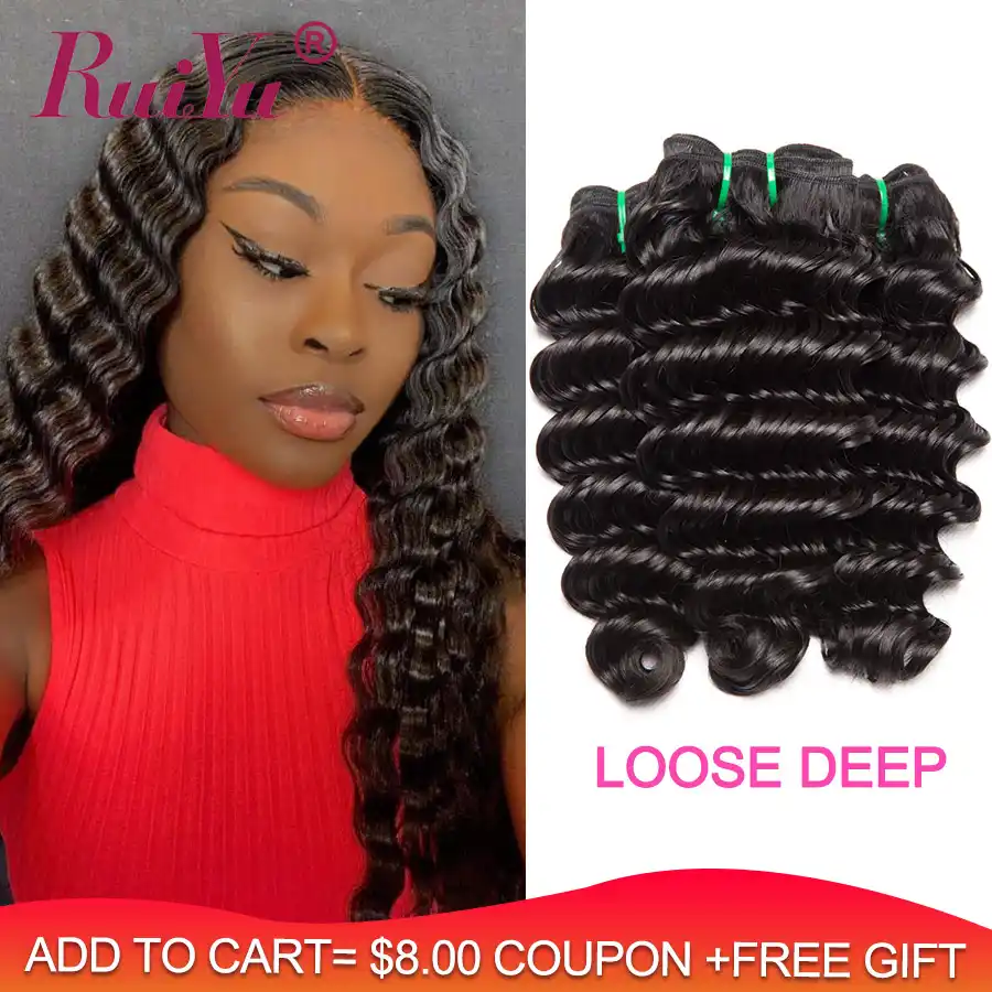 Loose Deep Wave Bundles Peruvian Hair Extensions 100 Remy Human