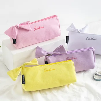 Cute bowknot canvas pencil case color large capacity zipper pencil case triangle stationery storage bag kawaii stationery
Cute bowknot canvas pencil case color large capacity zipper pencil case triangle stationery storage bag kawaii stationery