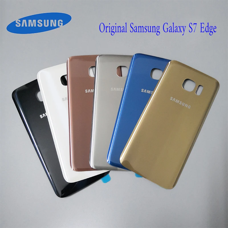 Оригинальная задняя крышка корпуса Samsung Galaxy S7 Edge стеклянная батарейного отсека