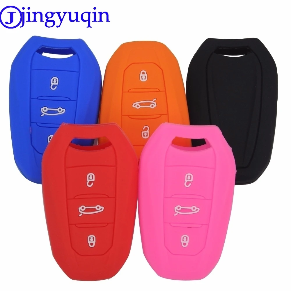 Смарт-ключ jingyuqin 3 кнопки силиконовый чехол для ключей Peugeot 508 301 2008 3008 4008 407 408 Citroen C5