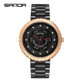 Sanda New Men's Quartz WristWatch Stainless Steel Business Hollow Large Dial Fashion Personality Rose Gold Black Fashion Watch 
Sanda New Men's Quartz WristWatch Stainless Steel Business Hollow Large Dial Fashion Personality Rose Gold Black Fashion Watch