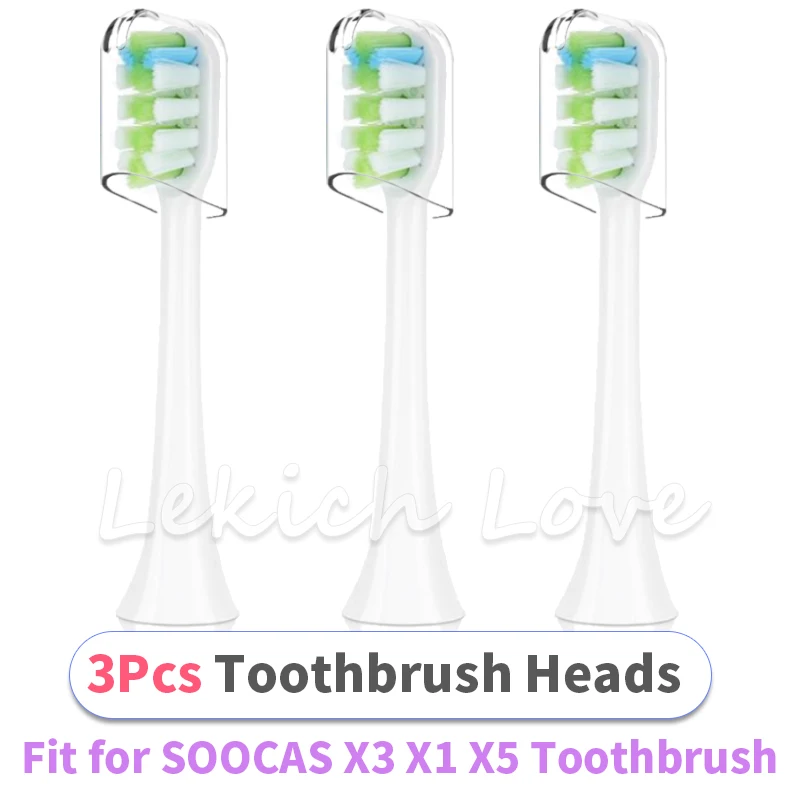 Сменные насадки для зубной щетки Xiaomi SOOCAS X3 с защитными крышками подходят