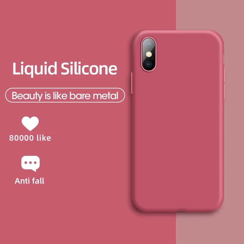 Силиконовый чехол ASINA для iPhone X Xs Max XR Оригинальный жидкий силикон однотонный