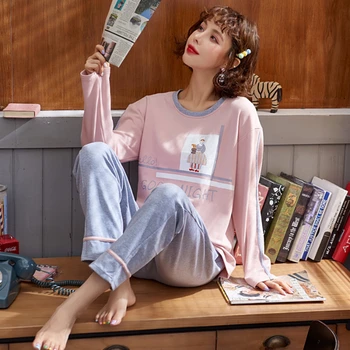 2020 Spring New Fashion Pajama Sets For Women Long Sleeve Trousers 2 Pcs Pyjamas Loose Comfort Female Pijama Night Sleepwear
2020 Spring New Fashion Pajama Sets For Women Long Sleeve Trousers 2 Pcs Pyjamas Loose Comfort Female Pijama Night Sleepwear
