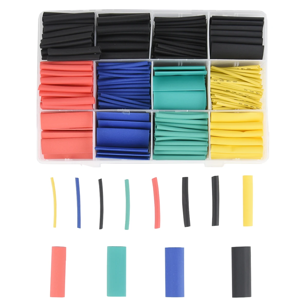 530PCS 2:1 Heat Shrink Tube 5 Colors 12 Sizes Electric Insulation Tubing Set Combo Assorted Sleeving Wrap Cable Wire Kit for DIY
530PCS 2:1 Heat Shrink Tube 5 Colors 12 Sizes Electric Insulation Tubing Set Combo Assorted Sleeving Wrap Cable Wire Kit for DIY