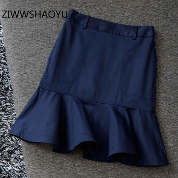 ZIWWSHAOYU Summer Female Dark Blue Mermaid Skirt Runway Designer Ladies Pockets Behind Zippers Fashion Streetwear Short Skirts
ZIWWSHAOYU Summer Female Dark Blue Mermaid Skirt Runway Designer Ladies Pockets Behind Zippers Fashion Streetwear Short Skirts