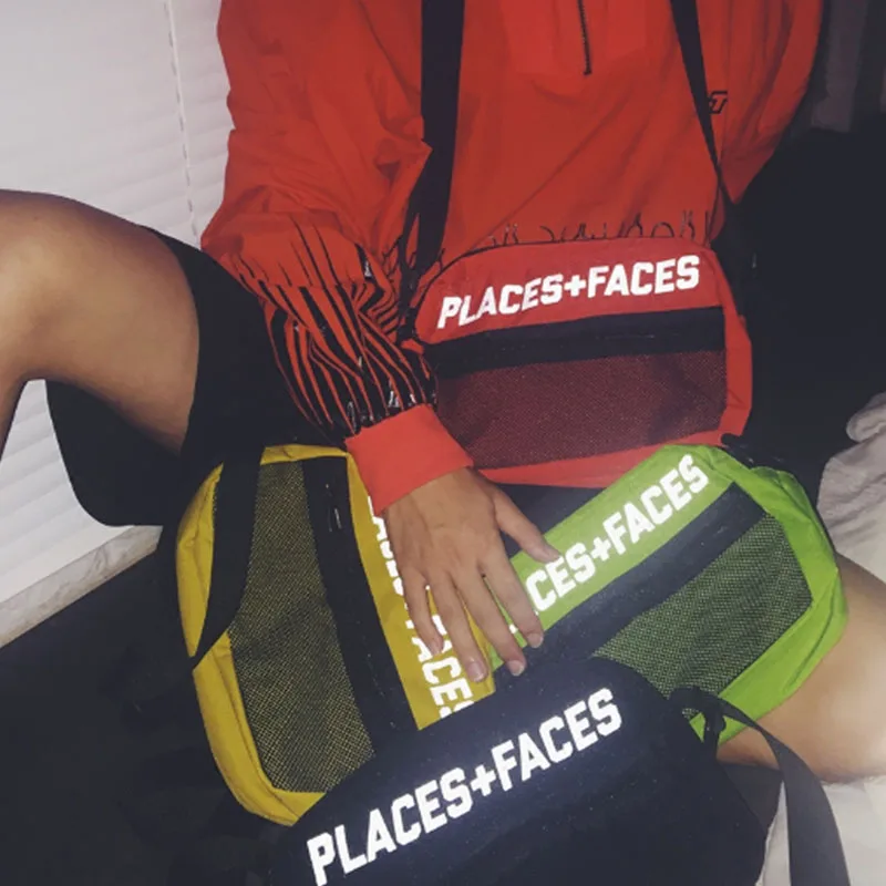 

3M Reflective Vintage Bag Men Women 1:1 High Quality Skateboards Streetwear Casual Couple Reflective PLACES+FACES Bag