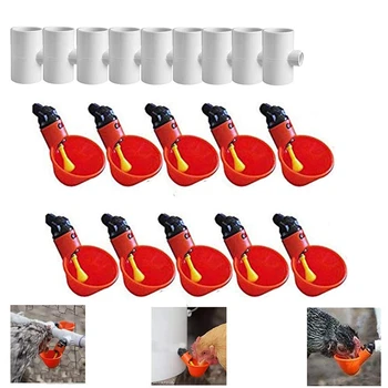 24 PCS Poultry Waterer, Automatic Drinking Water Easy to Replace and Clean for Bird Cages and Farms,Float Style Gravity Feed Wat 
24 PCS Poultry Waterer, Automatic Drinking Water Easy to Replace and Clean for Bird Cages and Farms,Float Style Gravity Feed Wat