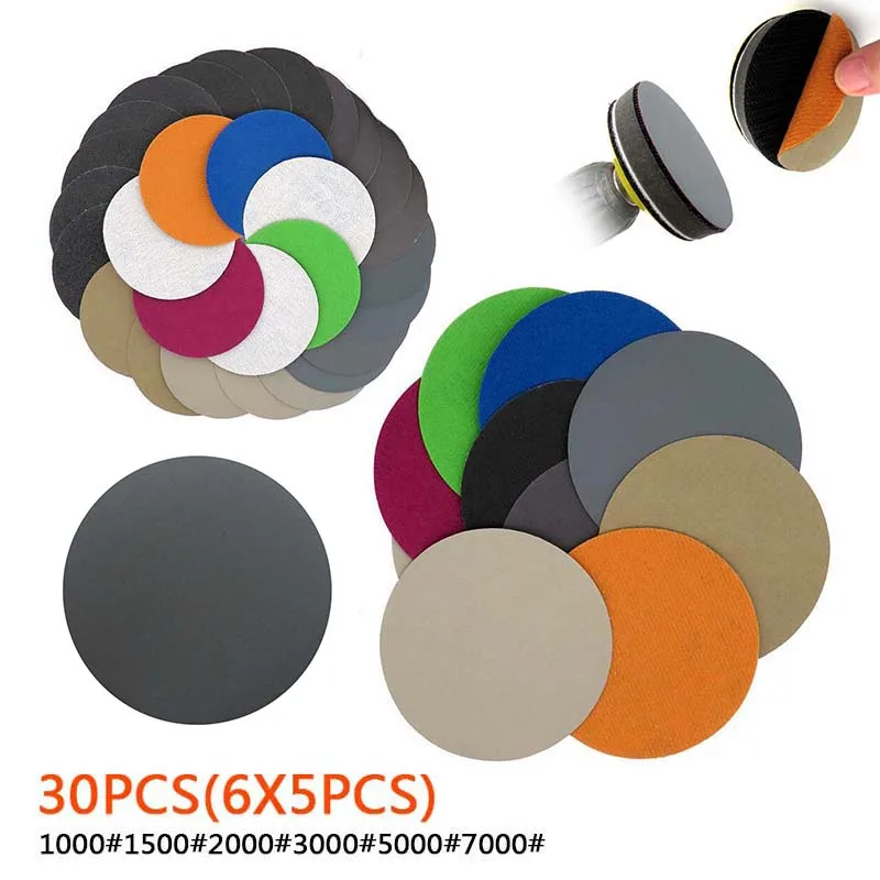 30pcs 75mm/3 Inch 1000 Grit-7000 Grit Polishing Pad Dry Water Sanding Disc Hook Loop Round Sandpaper Sand Sheet
30pcs 75mm/3 Inch 1000 Grit-7000 Grit Polishing Pad Dry Water Sanding Disc Hook Loop Round Sandpaper Sand Sheet