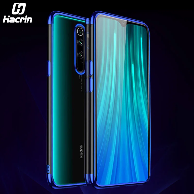 Для Xiaomi Redmi Note 8 Чехол Мягкий силиконовый чехол прозрачный металлизированный для