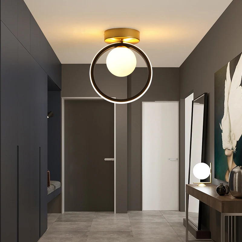 Nordic LED Ceiling Lamp For Cloakroom Entrance Hallway Minimalist Black+Gold Round Balcony Aisle Corridor Lights Home Fixtures
Nordic LED Ceiling Lamp For Cloakroom Entrance Hallway Minimalist Black+Gold Round Balcony Aisle Corridor Lights Home Fixtures
